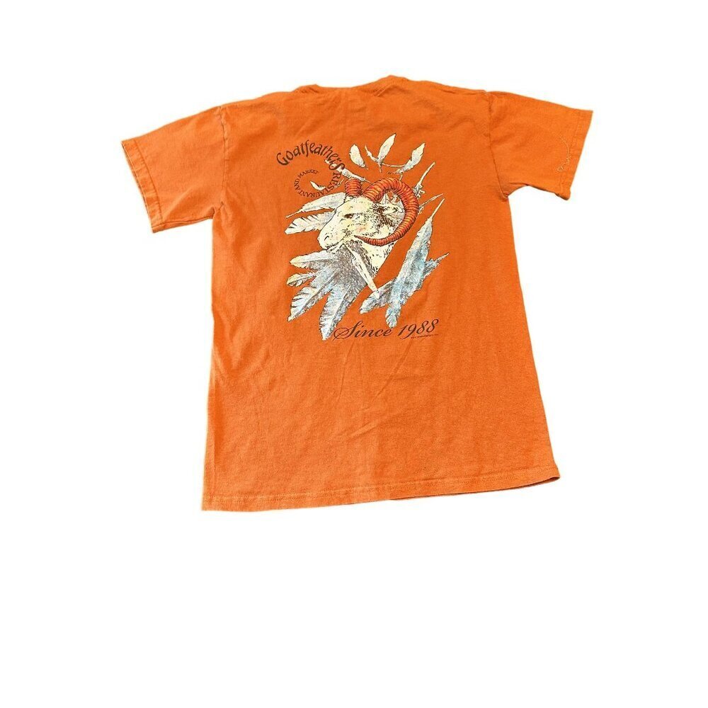 Confetti's Santa Rosa Beach Goatfeathers T-Shirt Orange Graphic Print S‎